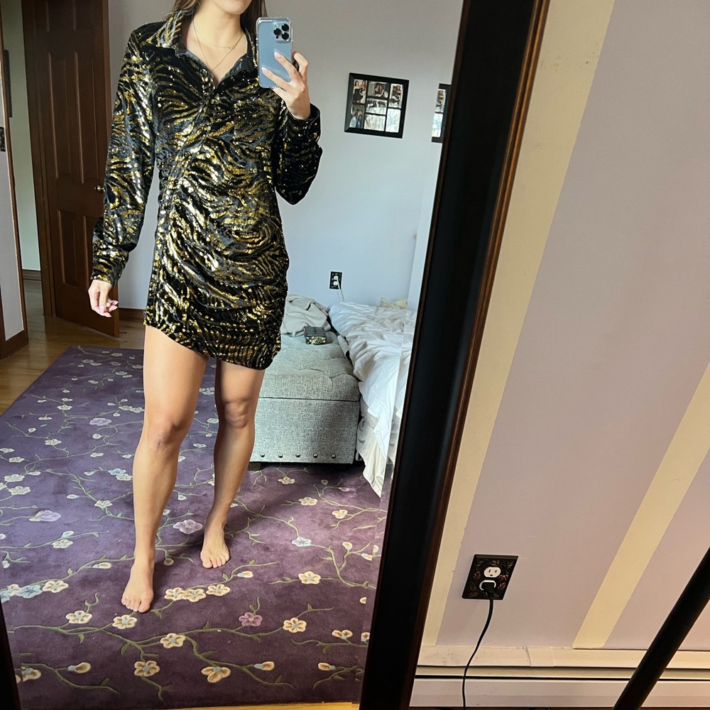 Grlfrnd glitter zebra dress